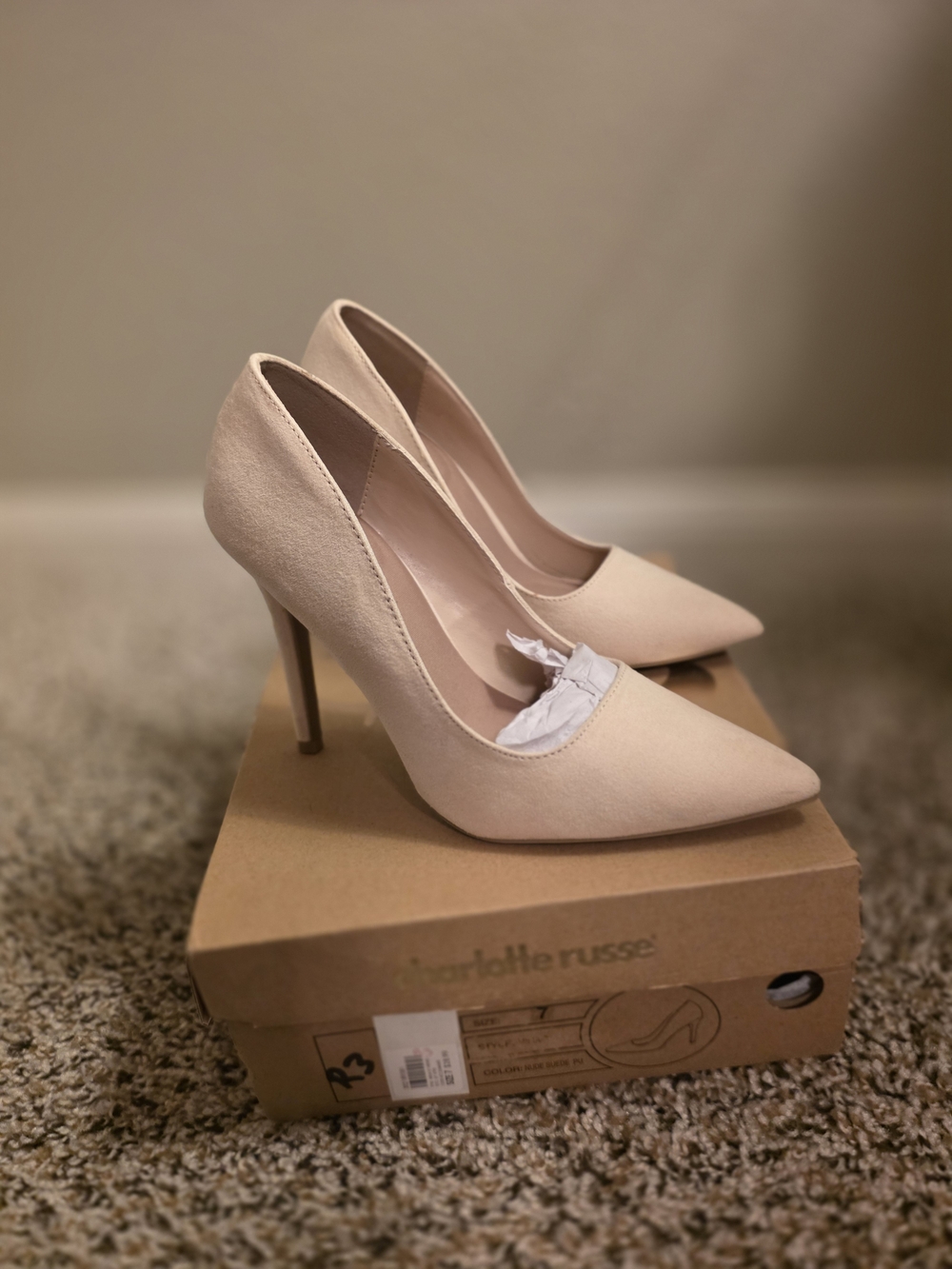 Charlotte Russe Blush Pointed-Toe Stiletto Pumps